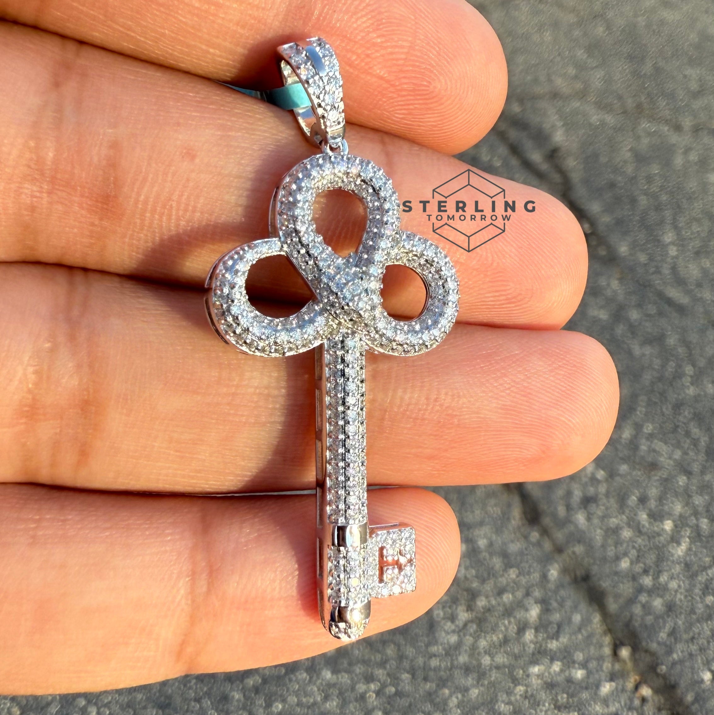Designer Key Moissanite Pendant