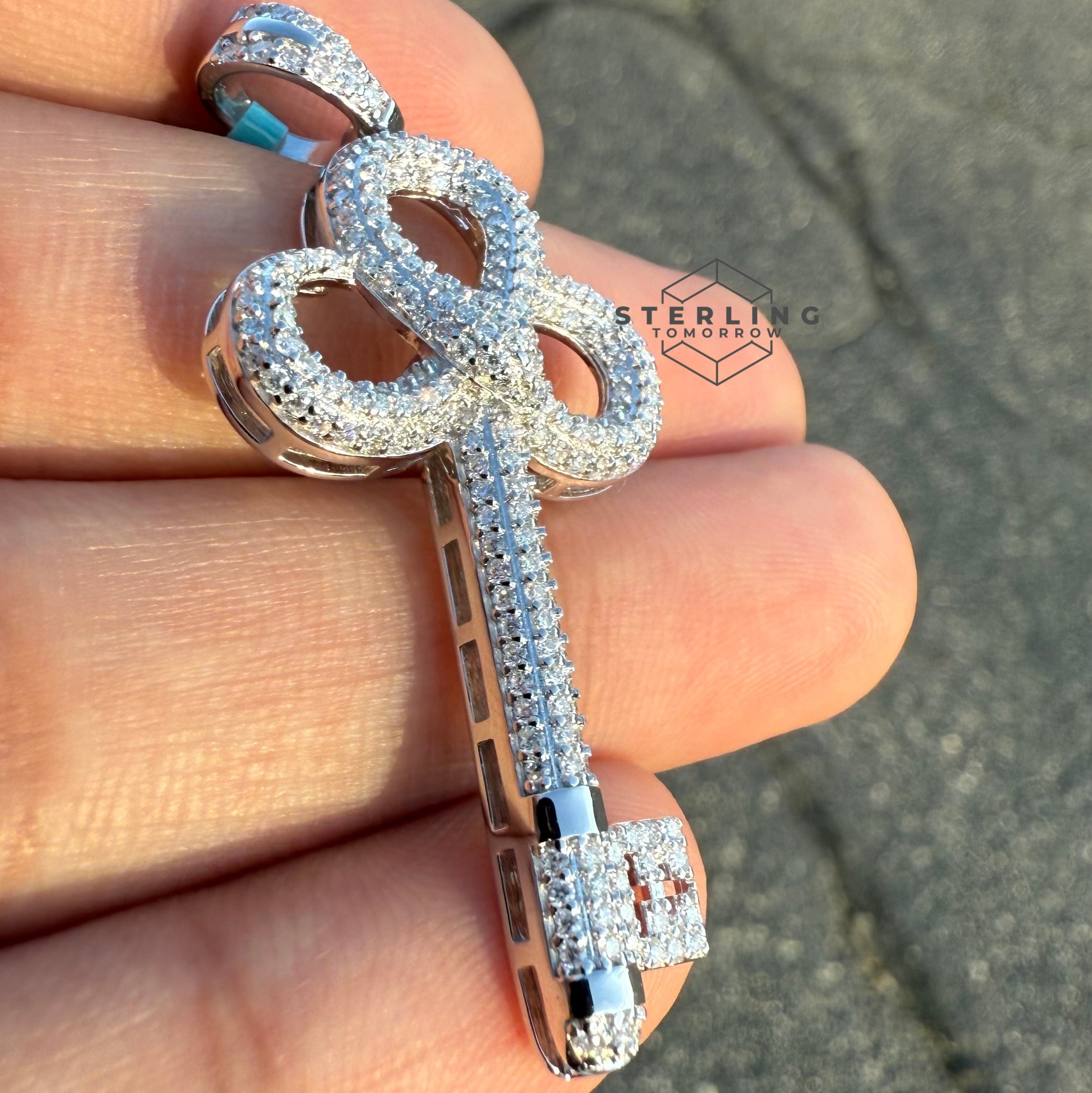 Designer Key Moissanite Pendant