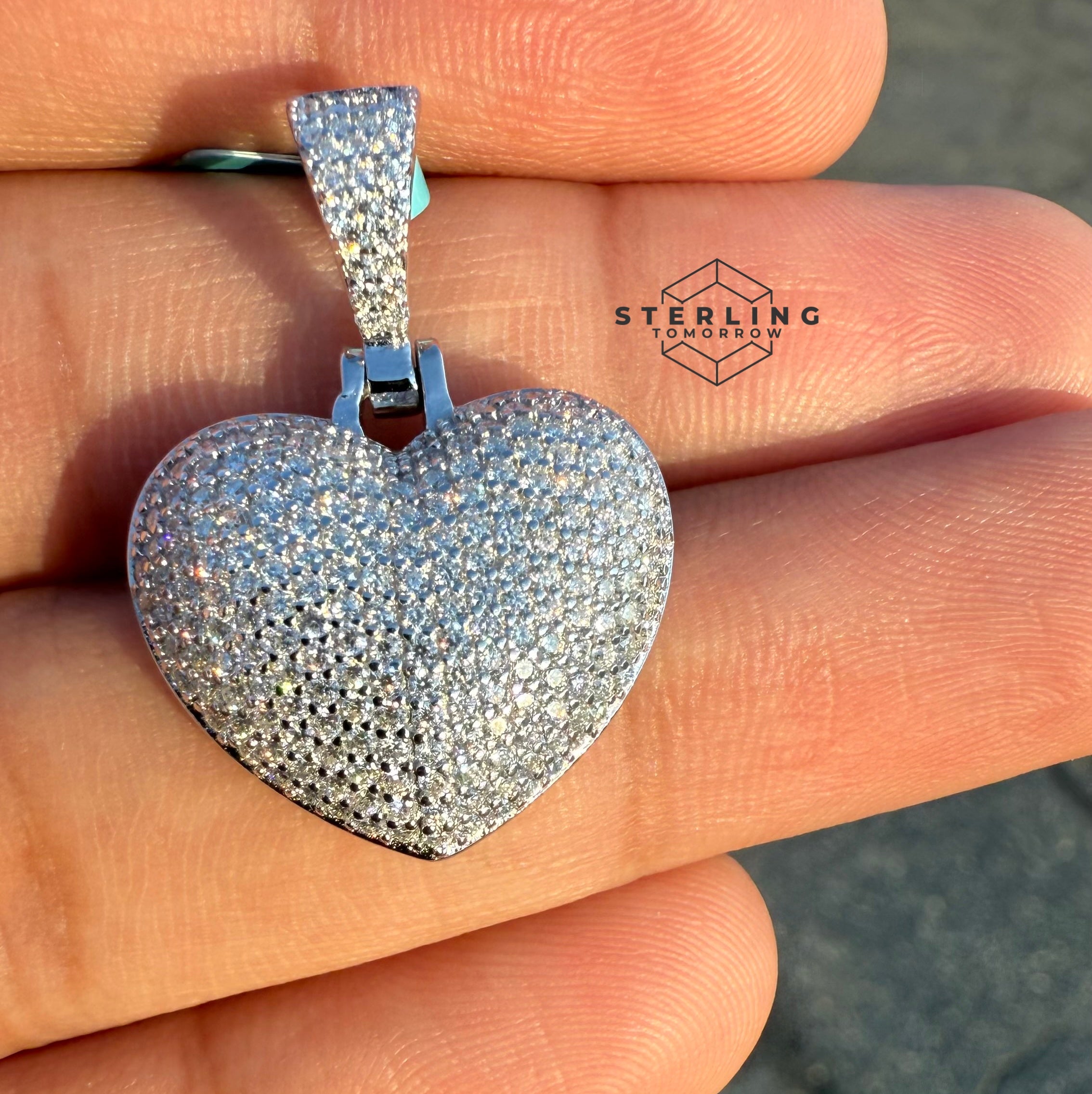 Heart Moissanite Charm Pendant