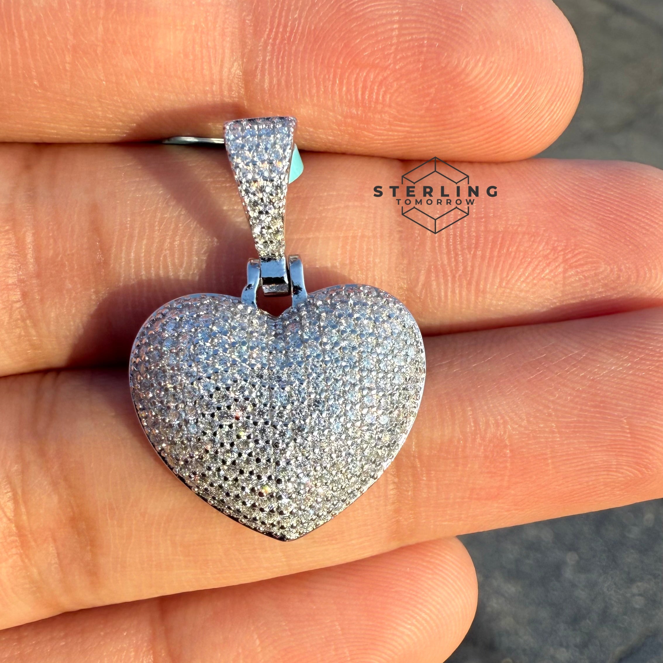 Heart Moissanite Charm Pendant