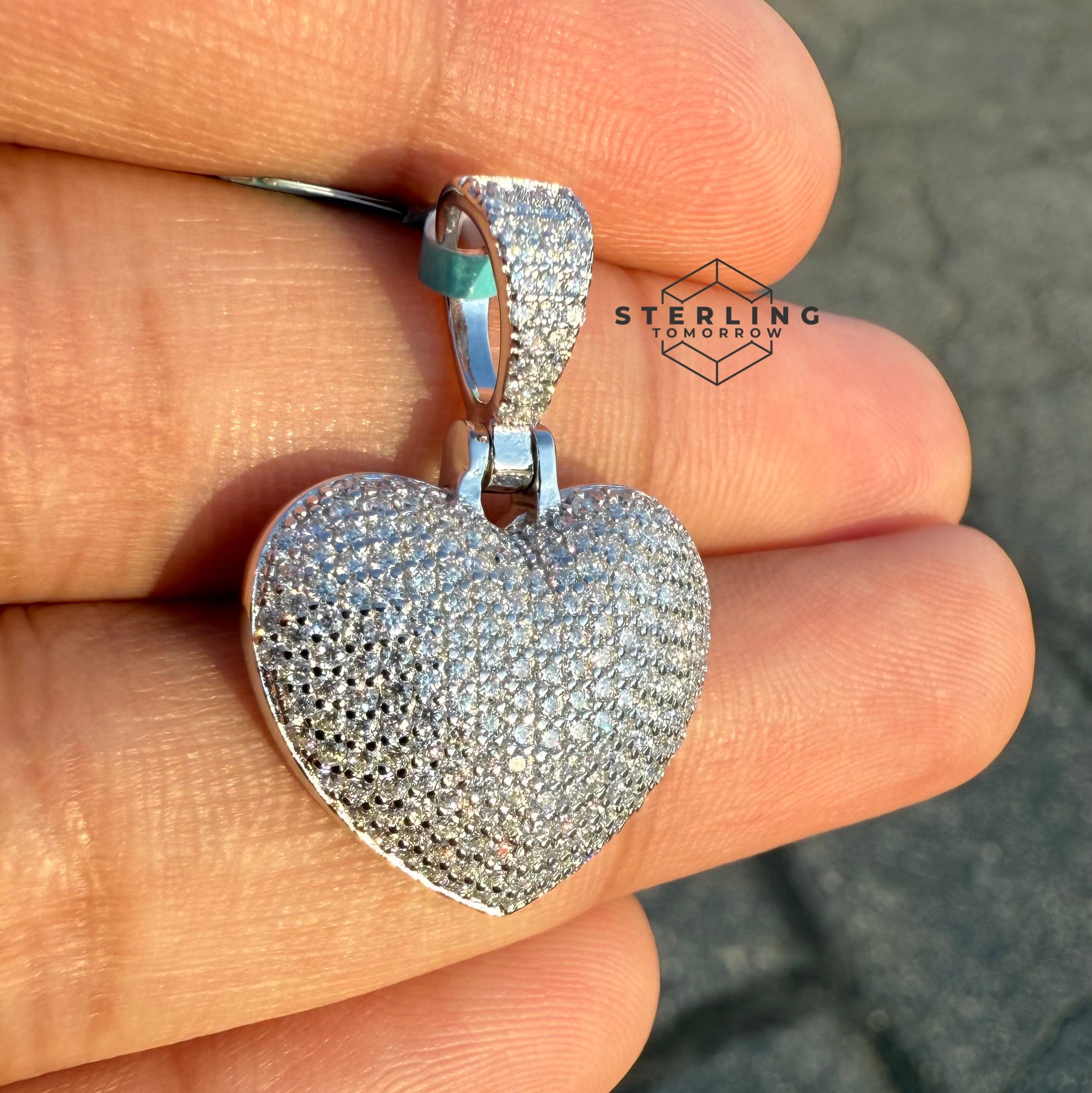 Heart Moissanite Charm Pendant
