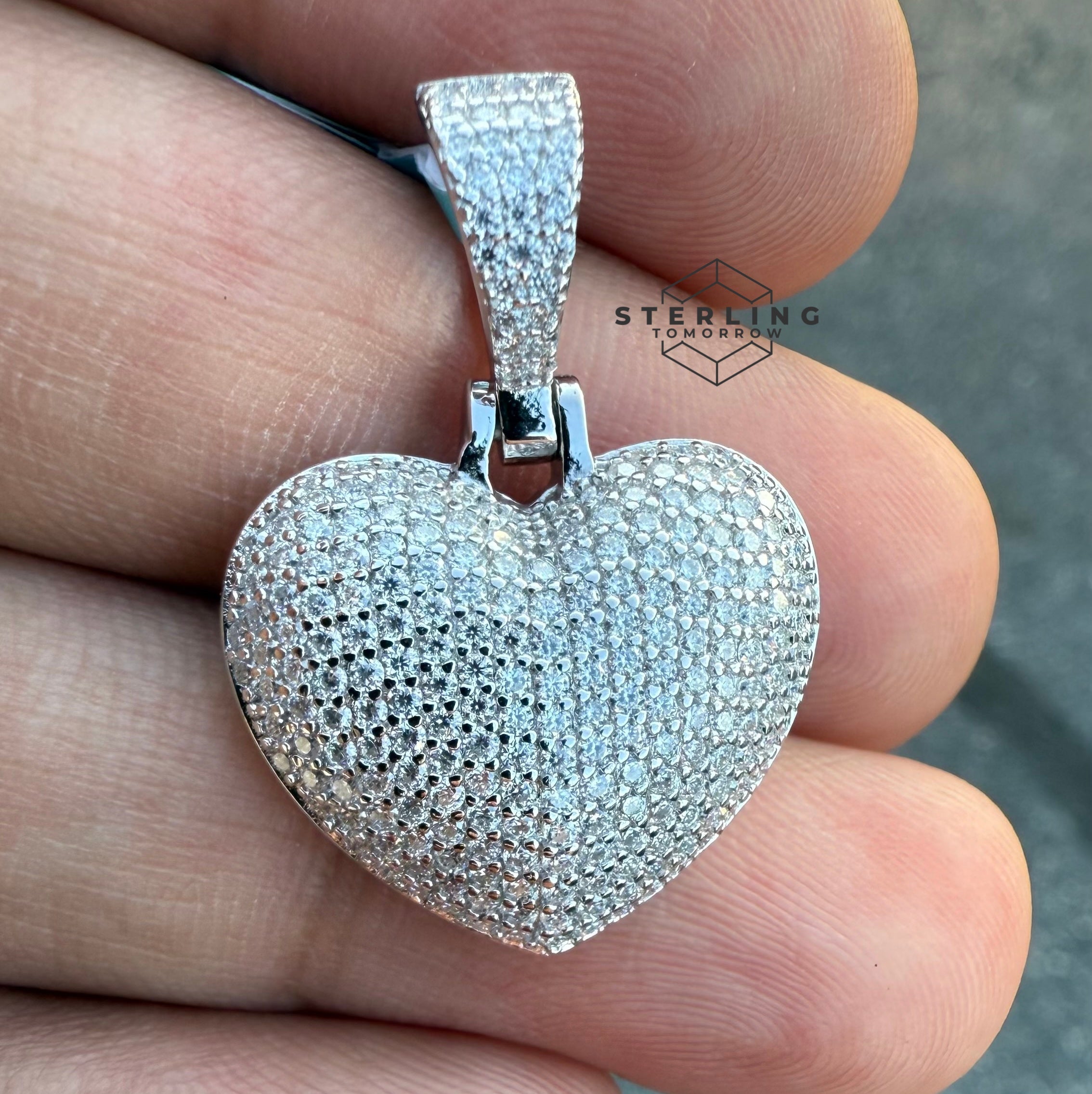 Heart Moissanite Charm Pendant