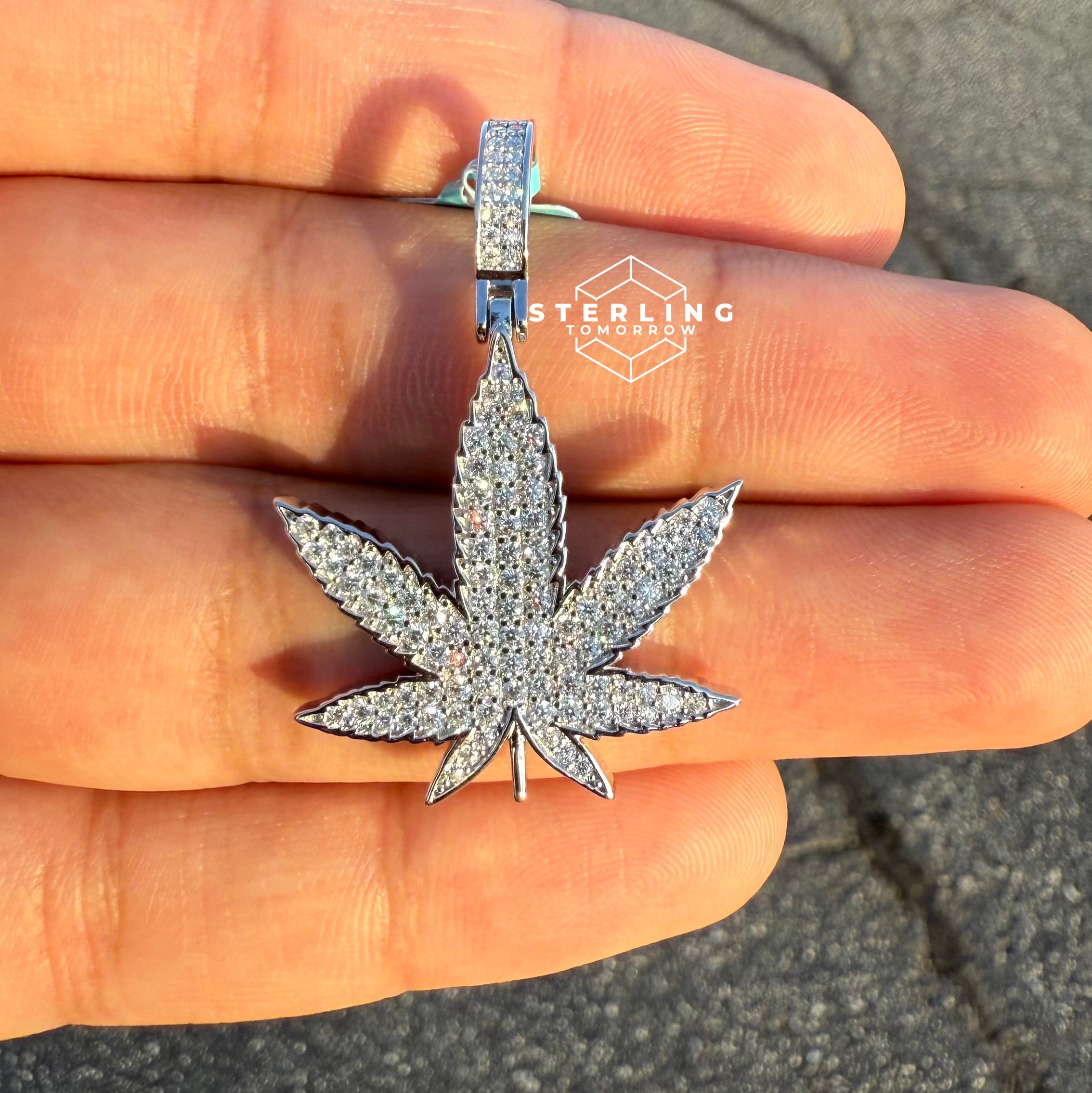 Marijuana Moissanite 420 Pendant