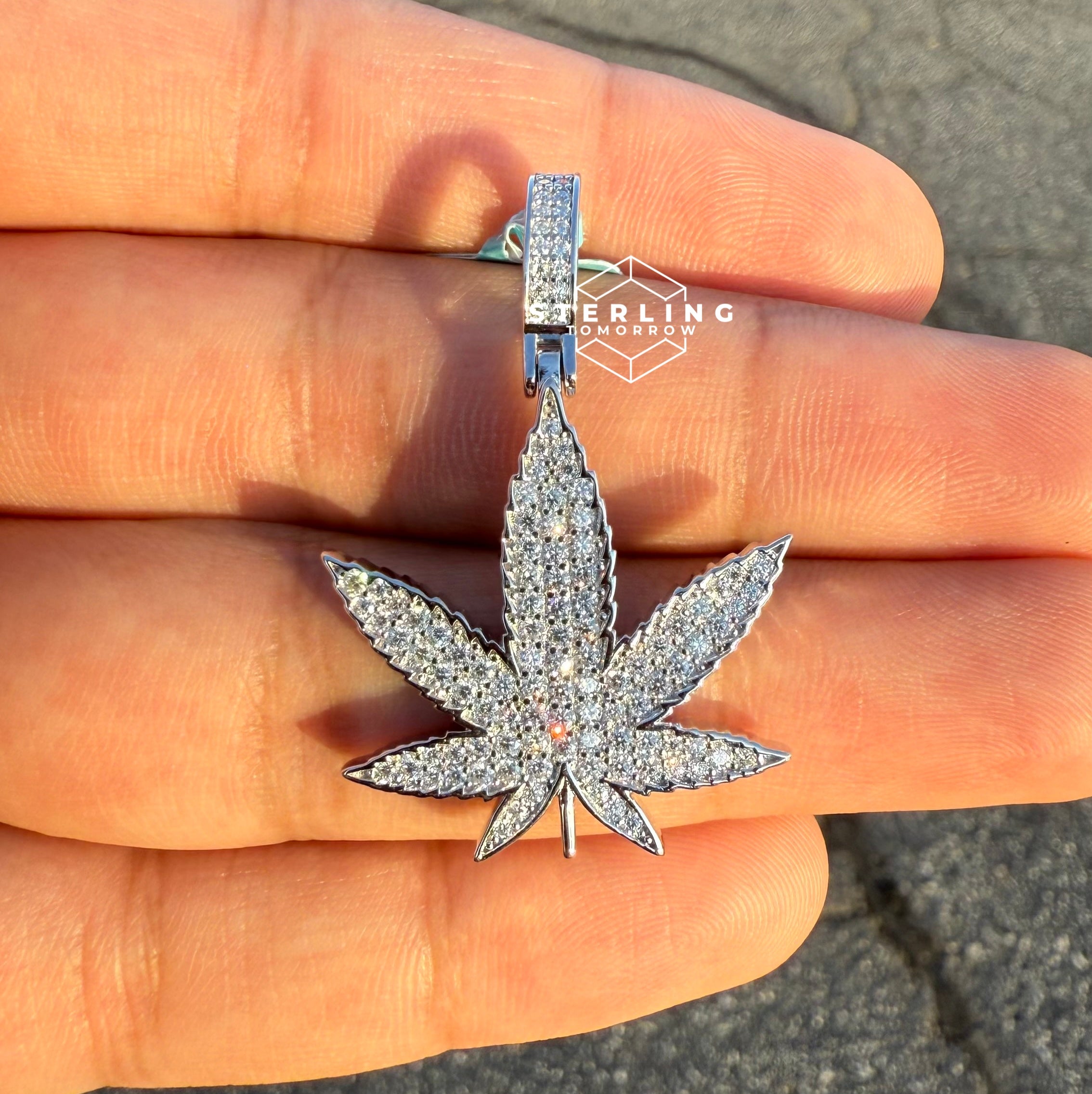 Marijuana Moissanite 420 Pendant