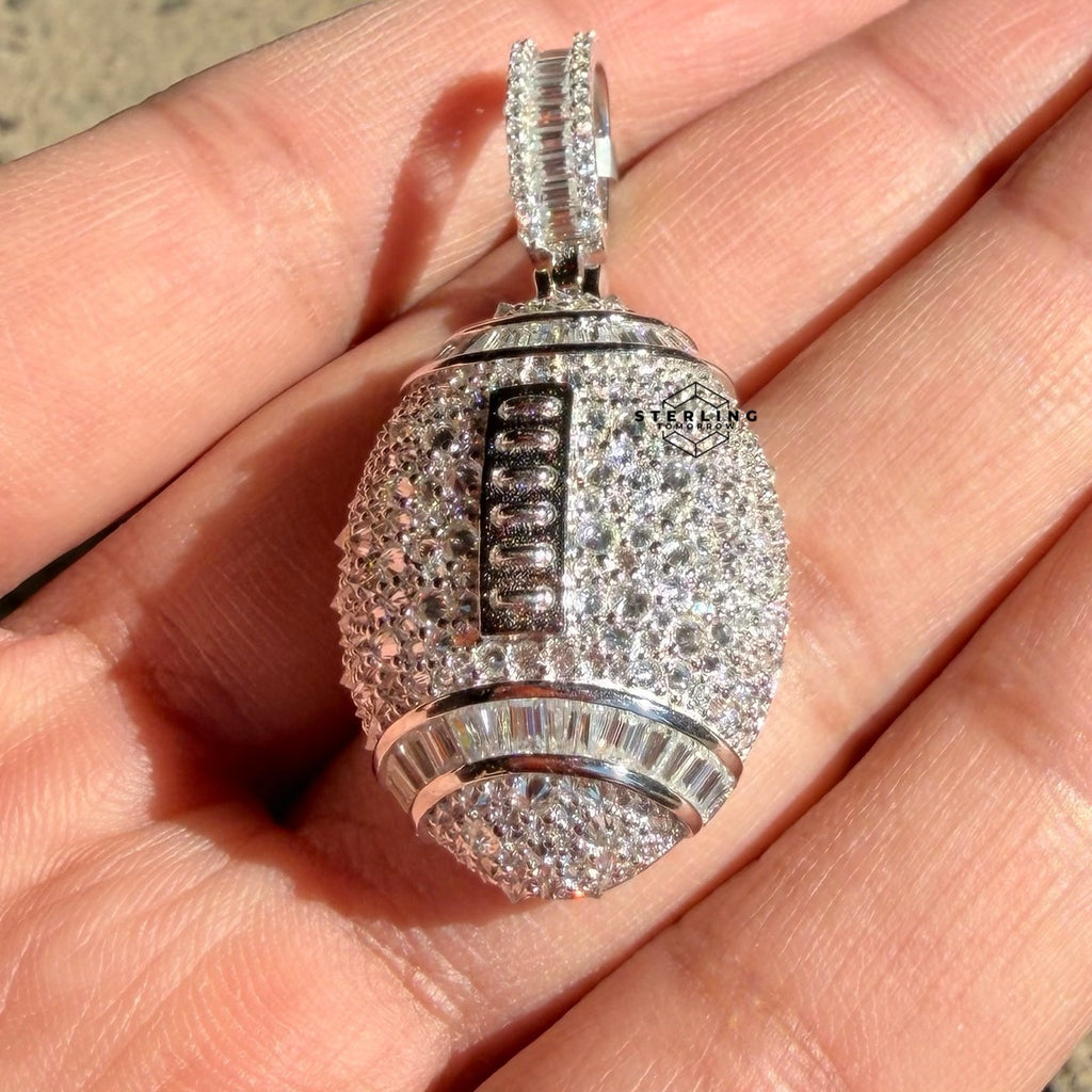 Moissanite Football Iced Pendant