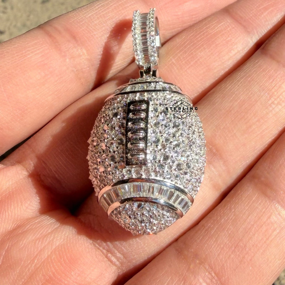 Moissanite Football Iced Pendant