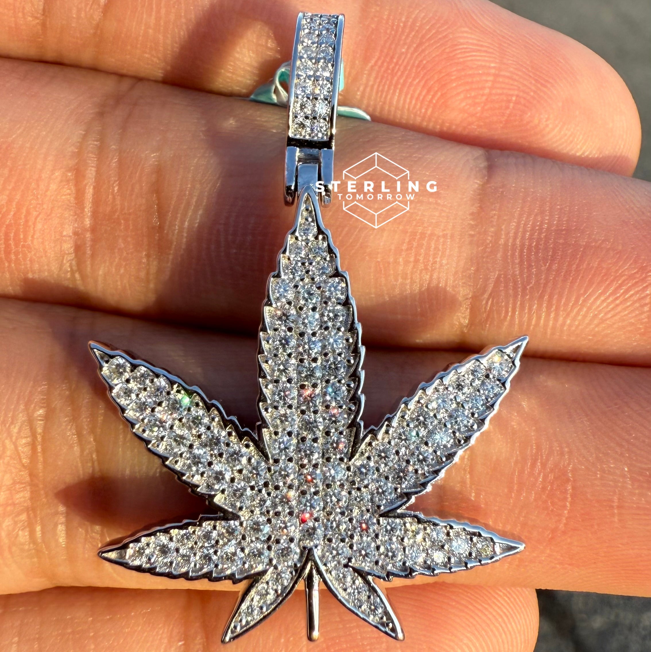 Marijuana Moissanite 420 Pendant