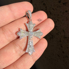 Moissanite Cross Heart Pendant