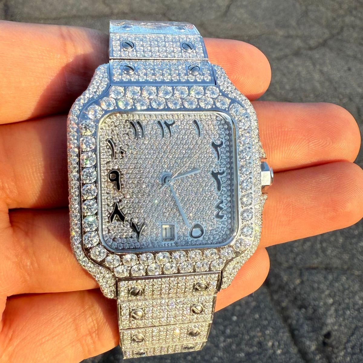 Moissanite Arabic Dial Watch