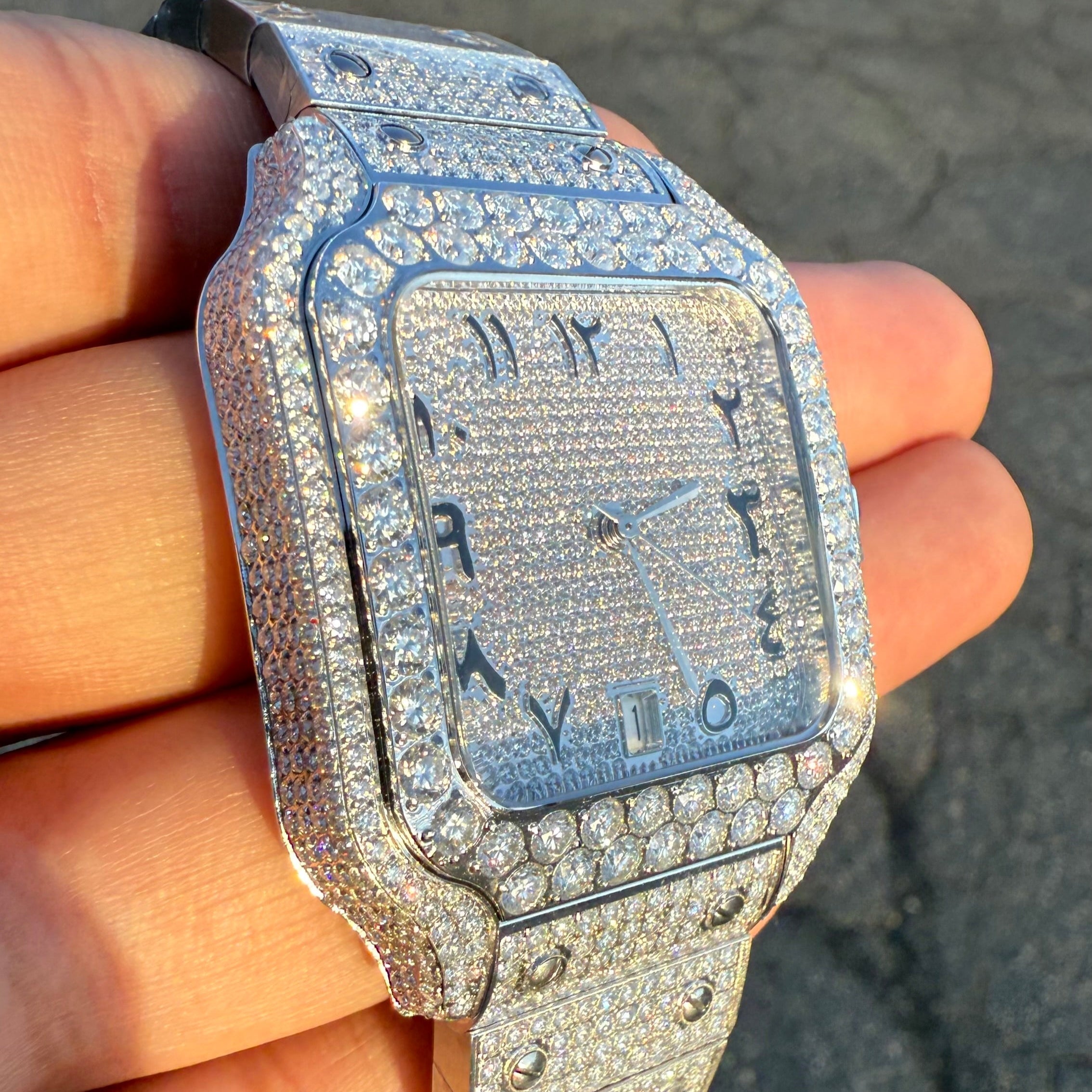 Moissanite Arabic Dial Watch