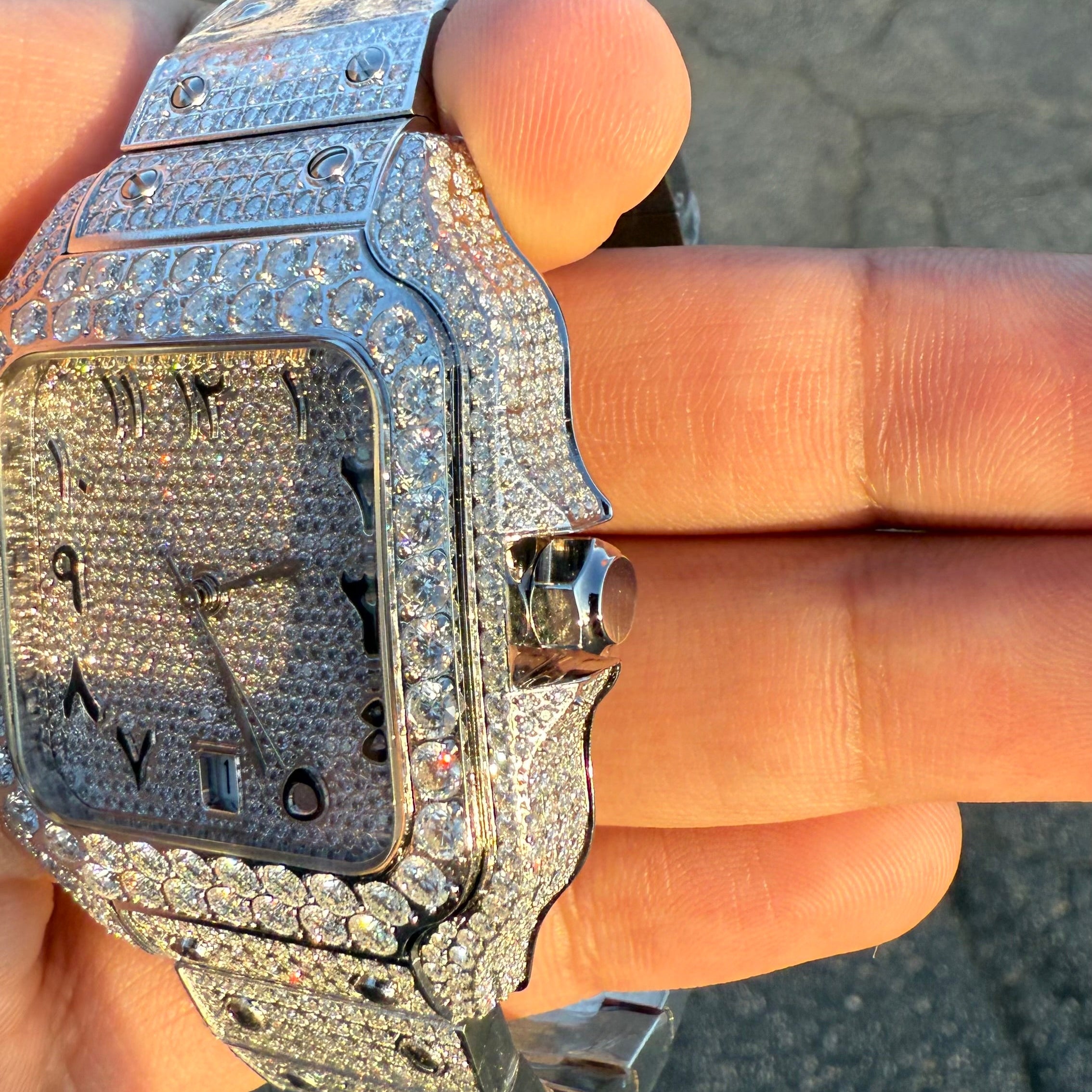 Moissanite Arabic Dial Watch