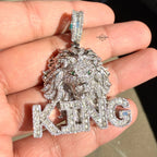 Moissanite King Lion Green Eyes Iced Pendant