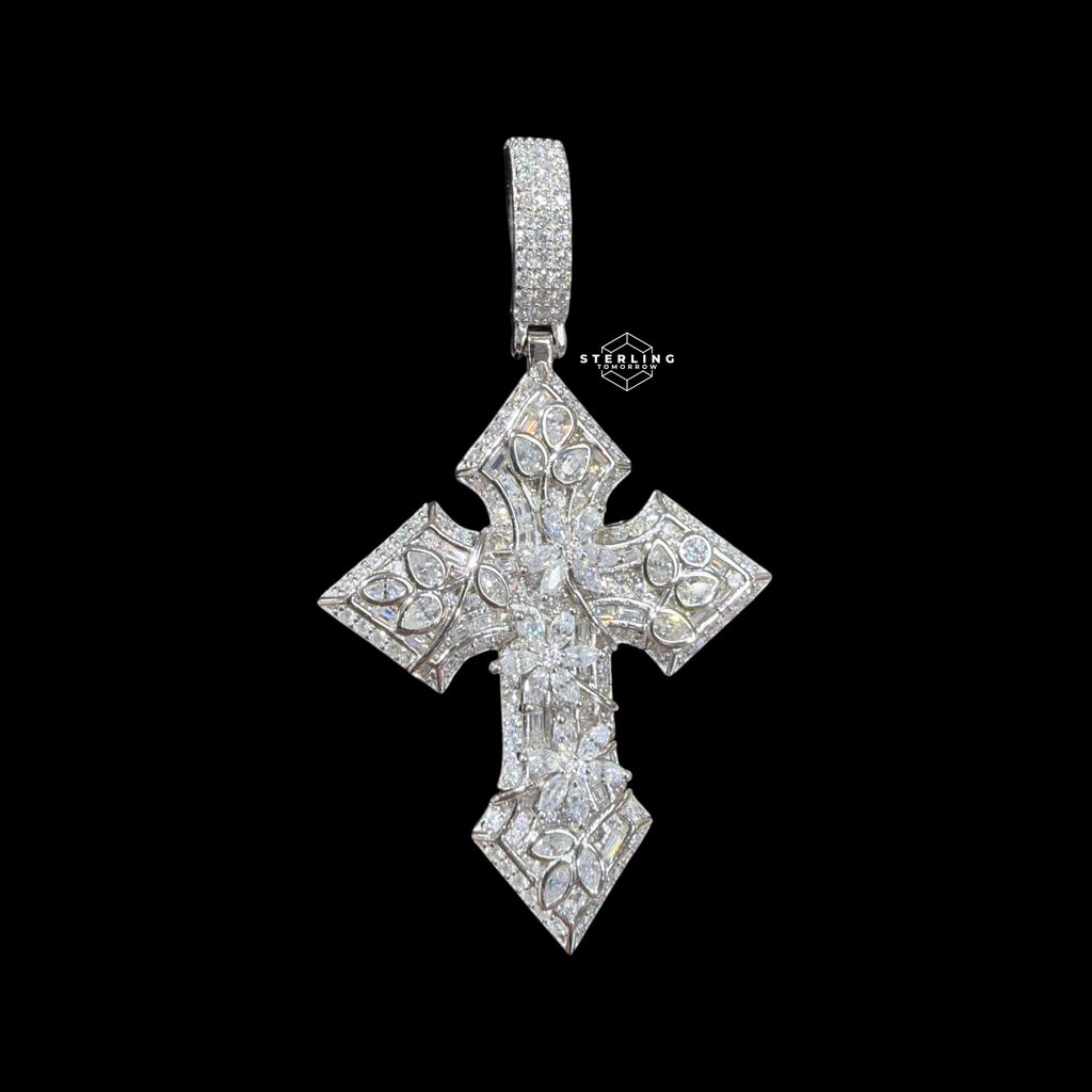 Moissanite Thorn Cross Pendant