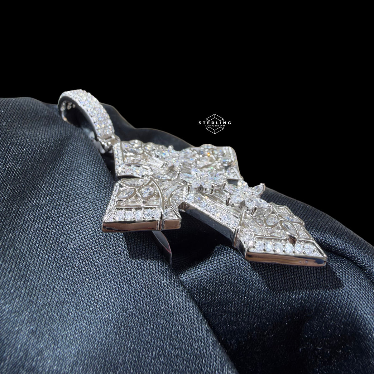 Moissanite Thorn Cross Pendant