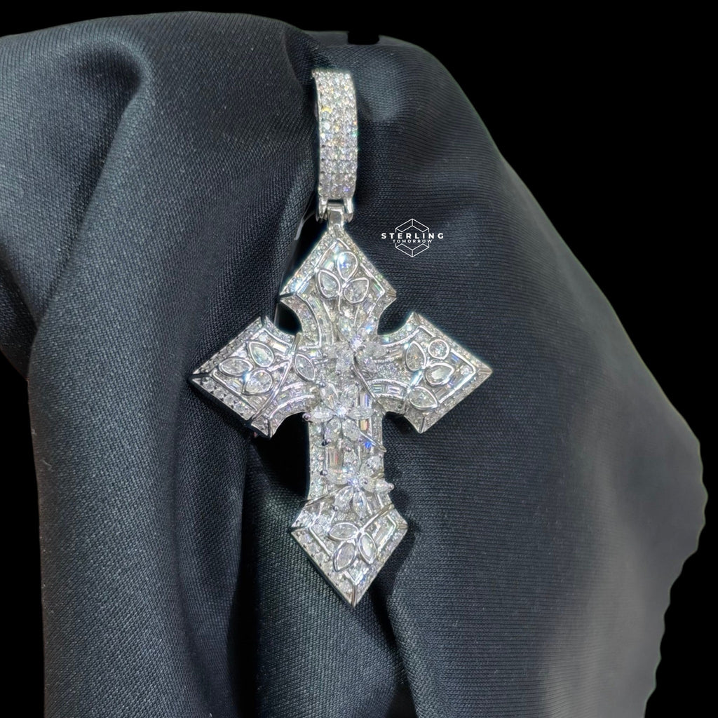 Moissanite Thorn Cross Pendant