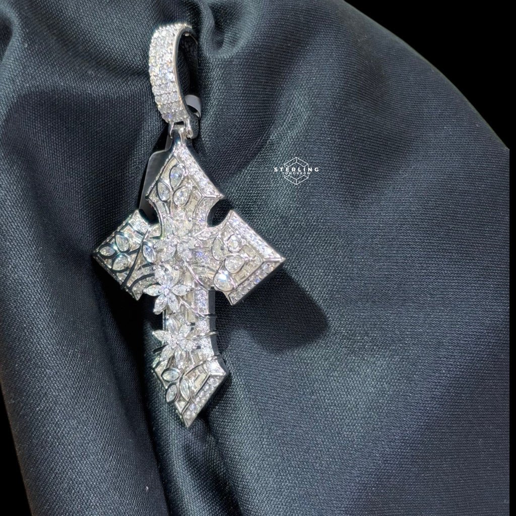 Moissanite Thorn Cross Pendant