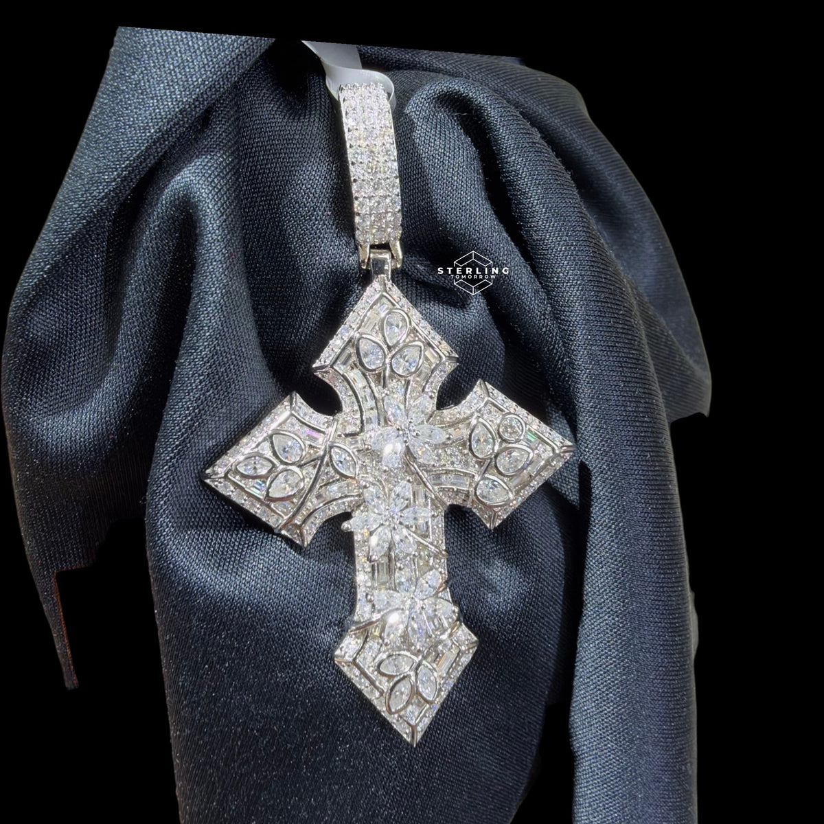 Moissanite Thorn Cross Pendant