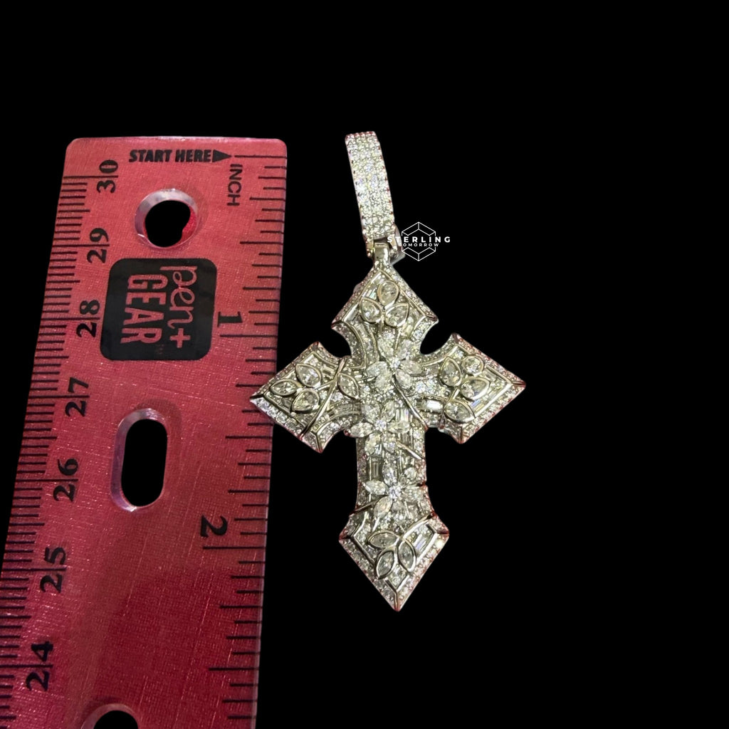 Moissanite Thorn Cross Pendant