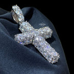 Moissanite Tennis Cross Pendant Iced Out Sides