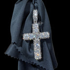 Moissanite Tennis Cross Pendant Iced Out Sides