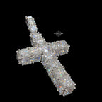 Moissanite Tennis Cross Pendant Iced Out Sides