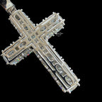 Moissanite Tennis Cross Pendant Iced Out Sides