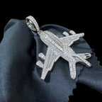 Moissanite Airplane Pendant