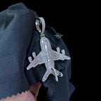 Moissanite Airplane Pendant