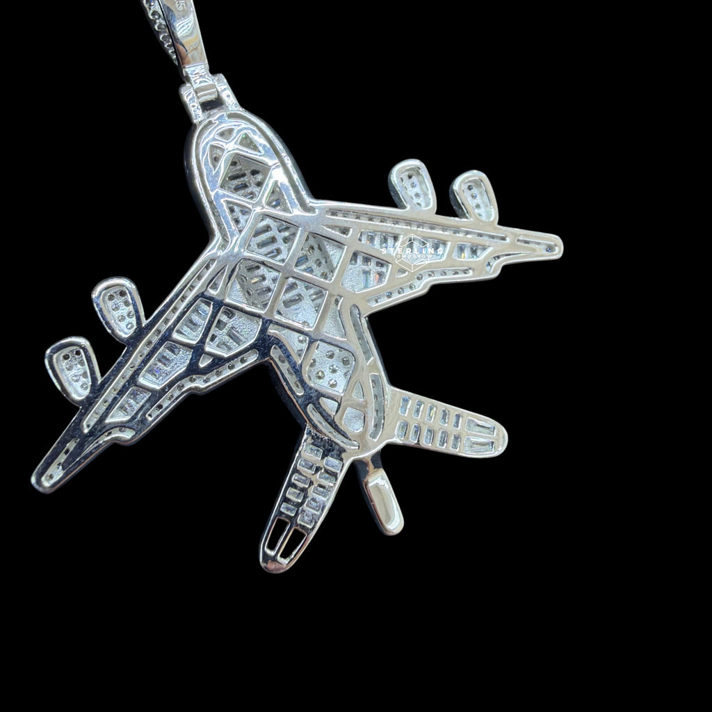Moissanite Airplane Pendant