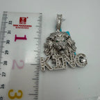Moissanite King Lion Green Eyes Iced Pendant