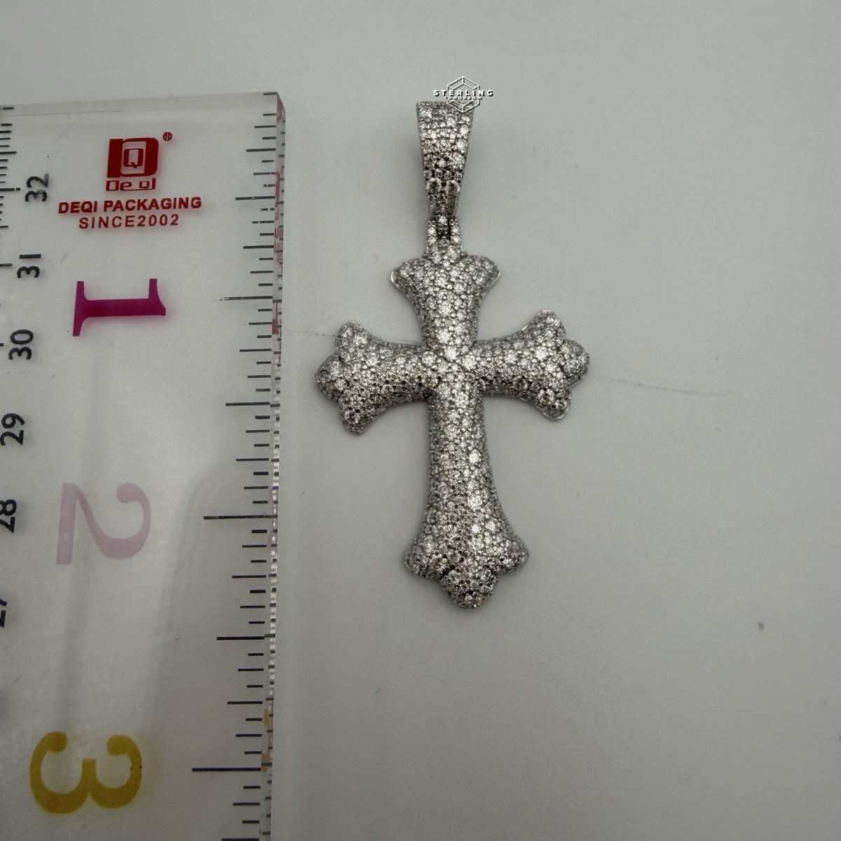 Moissanite Mosaic Set Cross Pendant