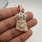 Moissanite Marquis Thorns Rose Jesus Pendant