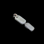 Moissanite Mini Double Dog Tag Pendant w/Box Chain