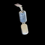 Moissanite Mini Double Dog Tag Pendant w/Box Chain