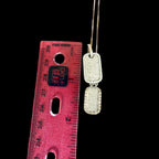 Moissanite Mini Double Dog Tag Pendant w/Box Chain