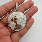 Moissanite World Globe Iced Pendant
