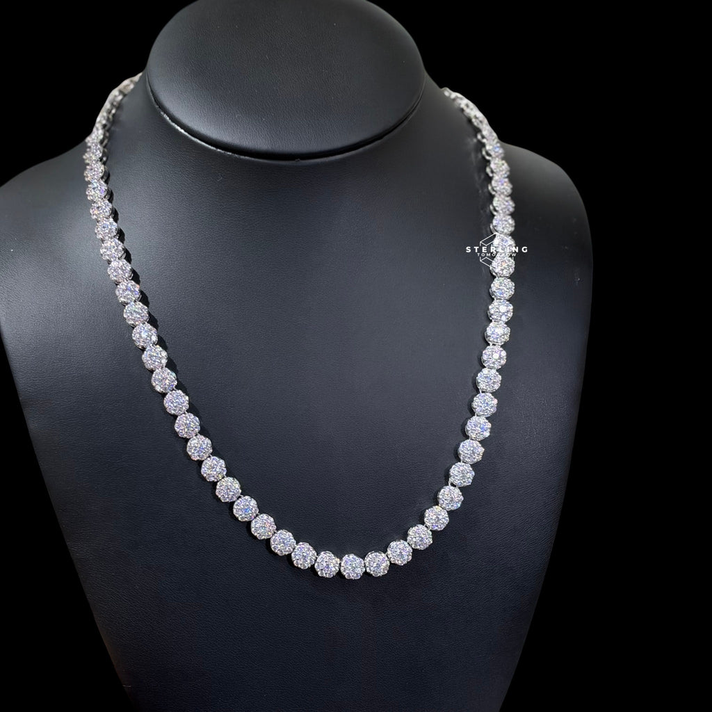 7mm Moissanite Cluster Necklace