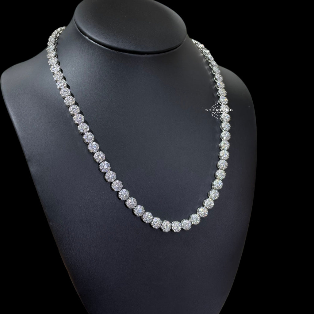 7mm Moissanite Cluster Necklace