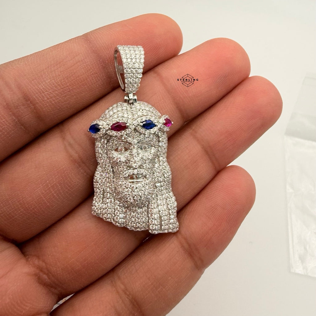 Moissanite Jesus Color Crown Pendant