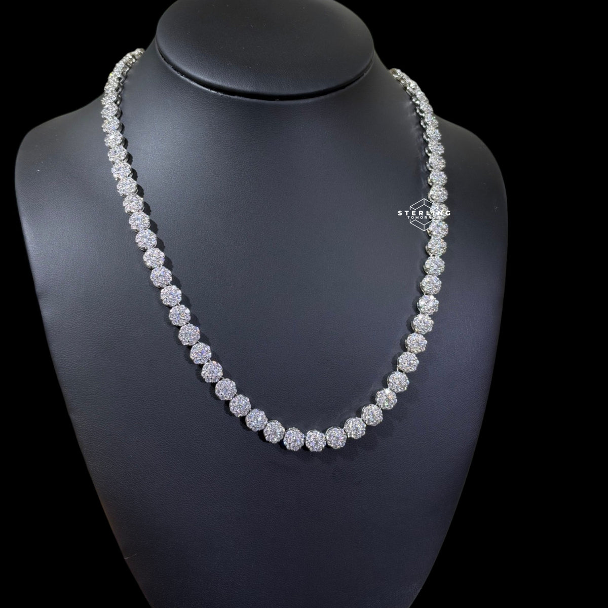 7mm Moissanite Cluster Necklace