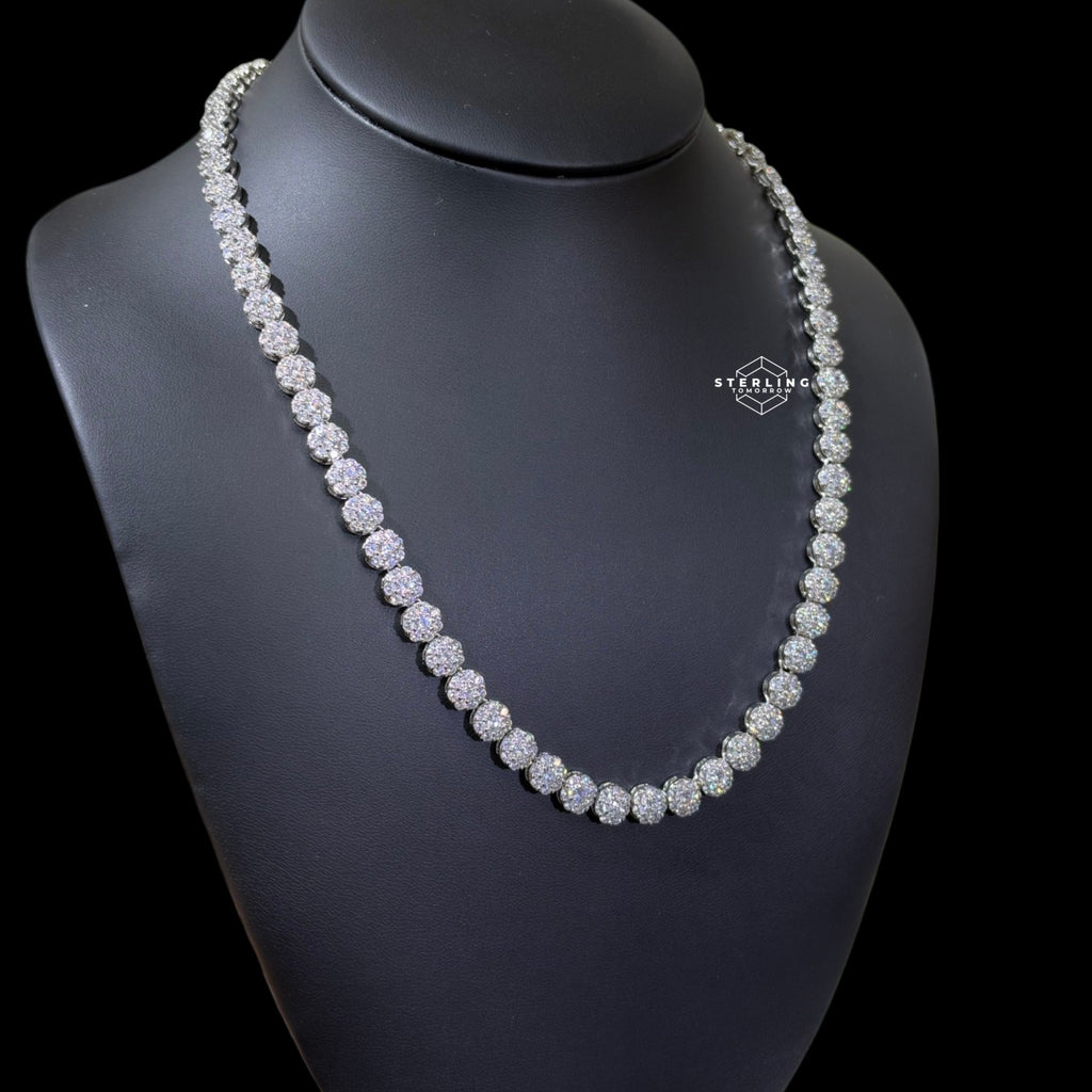 7mm Moissanite Cluster Necklace
