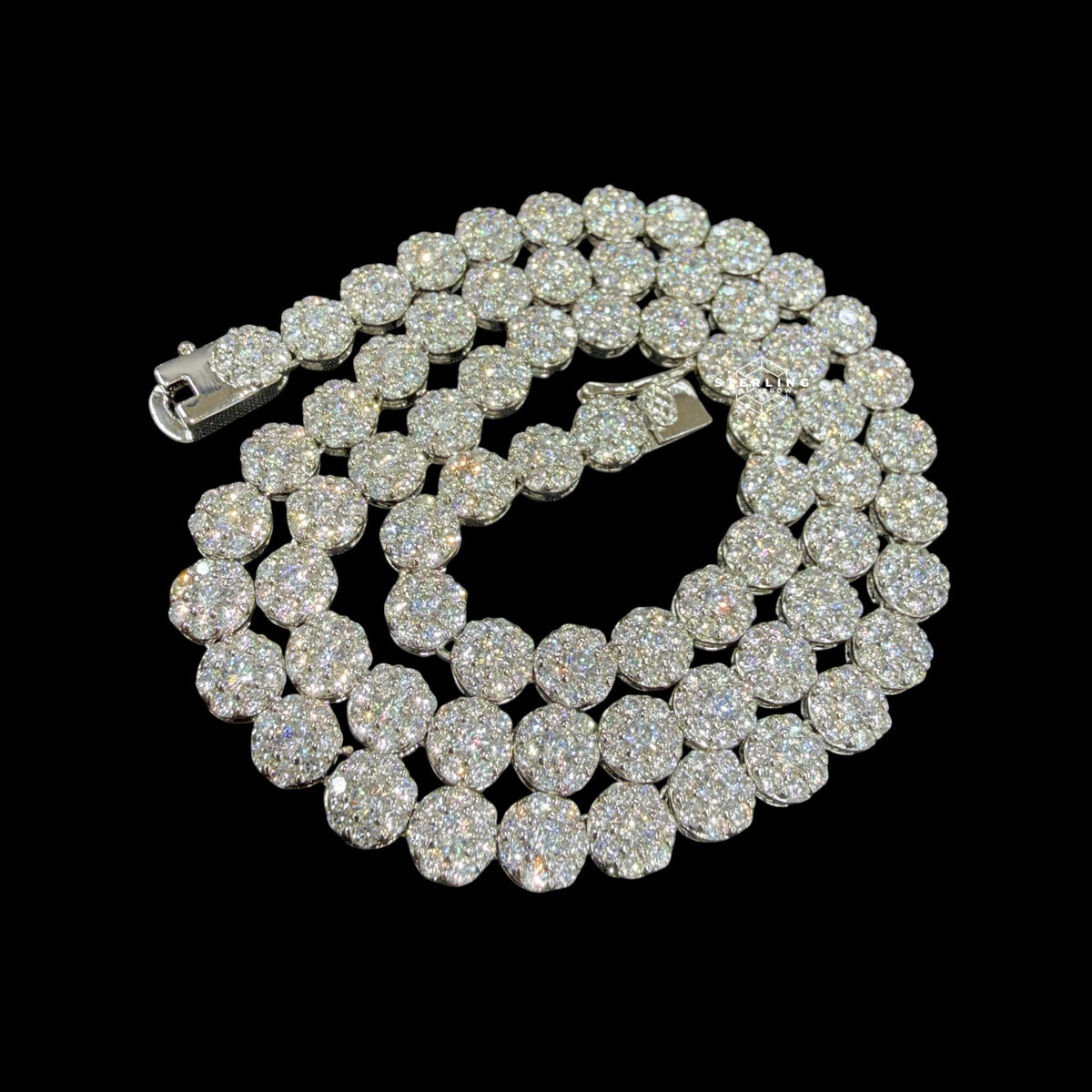 7mm Moissanite Cluster Necklace