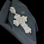 Moissanite Pear-Cut Cross Pendant