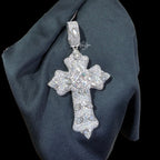 Moissanite Pear-Cut Cross Pendant