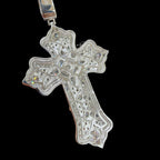 Moissanite Pear-Cut Cross Pendant