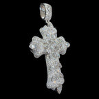 Moissanite Pear-Cut Cross Pendant