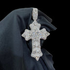 Moissanite Pear-Cut Cross Pendant