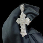 Moissanite Pear-Cut Cross Pendant