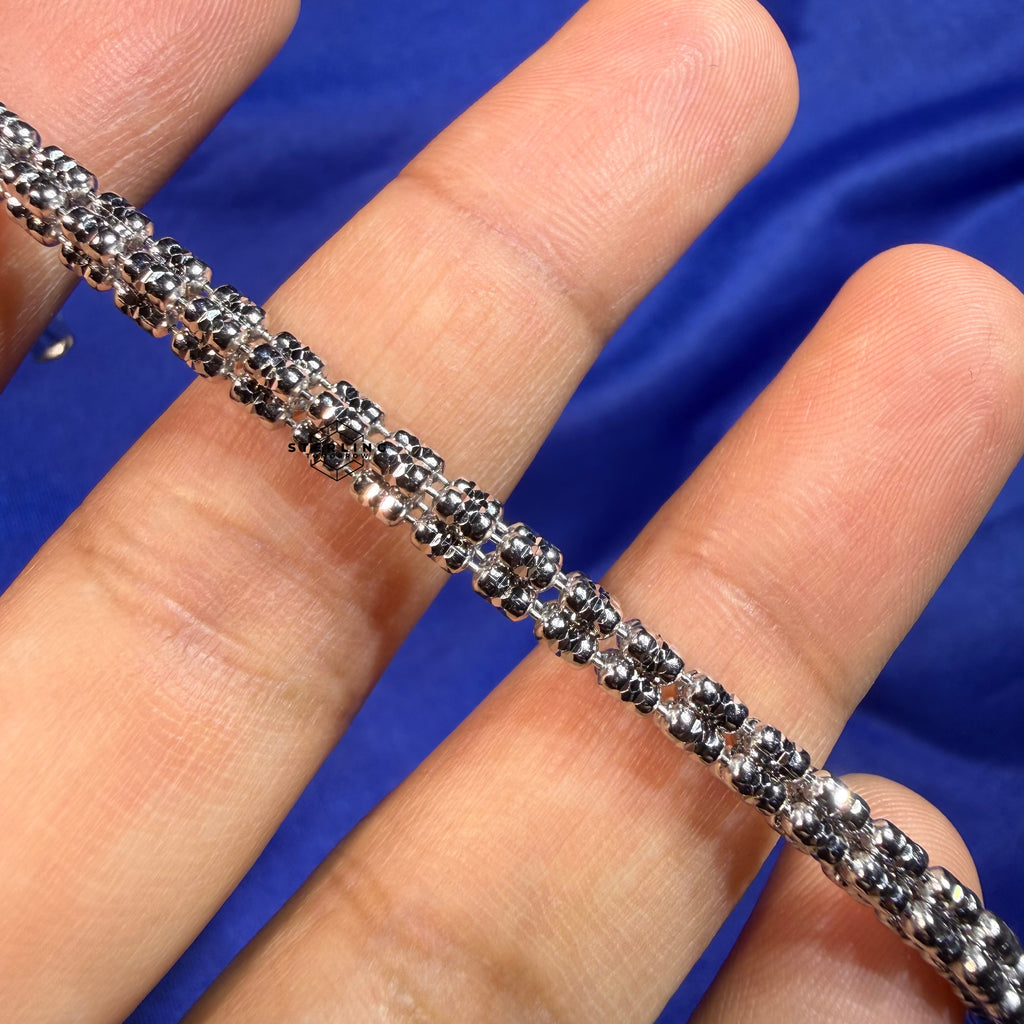 Ice Bracelet - Rhodium - 925 Silver - 4mm 8"