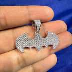 Moissanite Bat Shape Iced Pendant + Steel Rope Chain